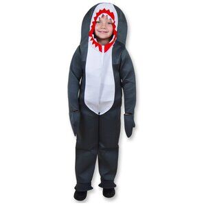 🦈 NWT Great White Shark Costume | Kids Halloween Bodysuit with Fins & Teeth 🎃